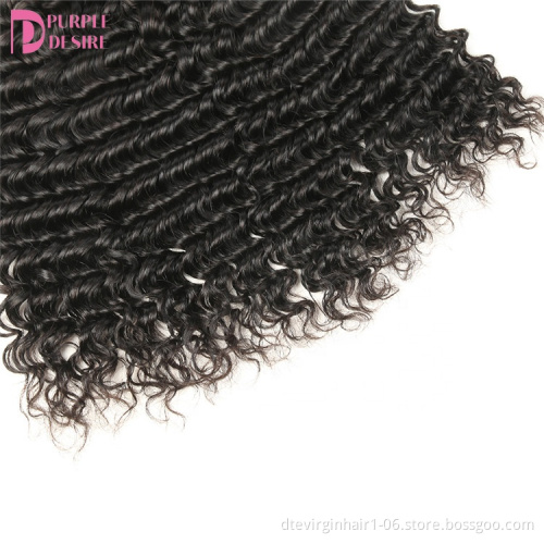 Xuchang hair factory deep wave bundles with closure Wholesale deep wave bundles with closure deep wave bundles with closure
